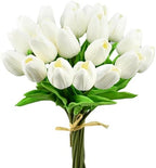 Mandy's 20pcs Artificial Pure White Tulips by Mandys