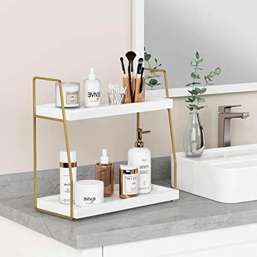 Forbena Bathroom Organizer Countertop, Gold Bathroom Counter Sink Organizer - Image 4