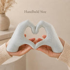 9.4" W White Heart Hands Sculpture, Modern Love Decor - Image 3