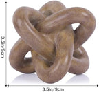 Wood-Toned Knot Sculpture, Triple-Knot Statue, Wood-Toned Home Decor, Ideal for accenting Rustic-Style Coffee Tables, Living Room TV Stands, Dining Tables, and entryway Shelving. - Image 2