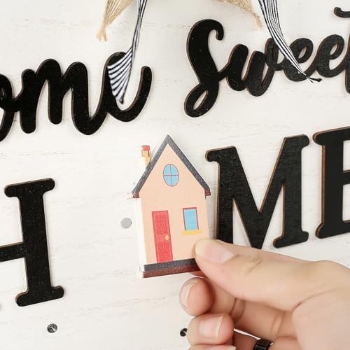 Interchangeable Welcome Sign for Front Door with 14 Changeable Icons, Farmhouse Front Porch Decor Rustic Wooden Wall Sign with 12 LED Lights, Outdoor Seasonal Welcome Home Decorations (White1) - Image 4
