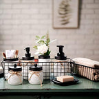 SheeChung Mason Jar Bathroom Accessories Set,6Pcs Rustic Bathroom Set,White - Image 2