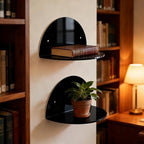 ROYALITA 2-Pack Small Acrylic Shelves Room Decor Floating Shelves, Black - Image 2
