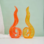 11.4" Tall Hand Blown Glass Sculpture, Murano Style Art Glass Figurine, Modern Coastal Home Decor Accent for Shelf, Table, TV Stand, Living Room Decoration - Image 5