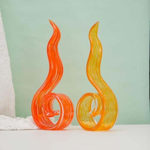 11.4" Tall Hand Blown Glass Sculpture, Murano Style Art Glass Figurine, Modern Coastal Home Decor Accent for Shelf, Table, TV Stand, Living Room Decoration - Image 5
