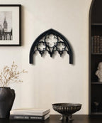 Putuo Decor Gothic Ornament Wall Art, Vintage Victorian Resin Plaque Window Frame, Dark Academia Halloween Spooky Decor Accent Sculpture for Living Room Bedroom Gallery - Image 3