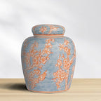 Creative Co-Op Decorative Ceramic Ginger Jar with Lid, Blue - Image 7
