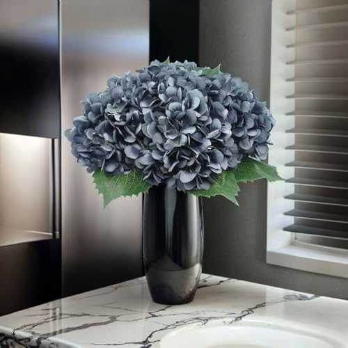 6Pcs 18" Grey Silk Hydrangea Artificial Flowers - Image 6
