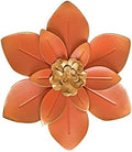Metal Flower Wall Art Decor, 10“ Rustic Modern Floral Sculpture, Distressed Iron Wall Hanging Home Decoration Accent Artworks for Indoor Kitchen Bedroom Living Room Office Outdoor Garden Patio by Picfarce