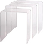 Pemberly Row Clear Acrylic Nesting Tables, Lucite Material, Waterfall Edge by PEMBERLYROW