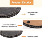 HPC Decor 12in Round Tray for Home Decor- Black Wood Beaded, Decorative Round Tray for Living Room Decor, Coffee Table Decor, Kitchen Table Decor or Farmhouse Serving Tray - Image 5