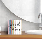 SRADMO Boho Striped Inspirational Wood Box Sign Desk Decor - Image 6