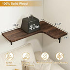 Fixwal Conner Floating Shelves for Wall Decor, Dark Carbonized Black 5pcs - Image 3