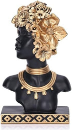 African American Woman Bust Statue, Vintage African Figurines and Sculptures, Elegant Art Decor for Home and Office, Ornamental Accent for Living Room, Bookshelf – Perfect Housewarming Gift by XIYOUQI