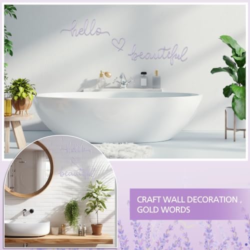 Hicarer Metal Hello Beautiful Wall Art Minimalist Wall Decor, Purple - Image 5