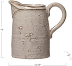Creative Co-Op 28 oz. Stoneware Pitcher, Reactive Glaze, White (Each One Will Vary) - Image 4
