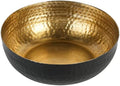 MyGift Black Metal Hammered Decorative Bowl for Home Decor with Gold Interior, Art Deco Style Centerpiece Table Decoration and Coffee Table Decor - Handcrafted in India (Dia 7.6 inches) by MyGiftHome