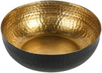 MyGift Black Metal Hammered Decorative Bowl for Home Decor with Gold Interior, Art Deco Style Centerpiece Table Decoration and Coffee Table Decor - Handcrafted in India (Dia 7.6 inches) by MyGiftHome