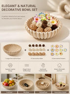 Ruffle Decor Large Decorative Bowl,fruit bowl kitchen stone bowl,bowl decor,Trendy home decor large Stylish Key Bowl for Entry Table - Image 4