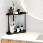 FLE Corner Bathroom Counter Organizer, Bathroom Organizer Countertop Black - Image 2