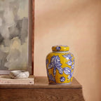 Creative Co-Op Decorative Small Ceramic Ginger Jar with Lid, Yellow - Image 7
