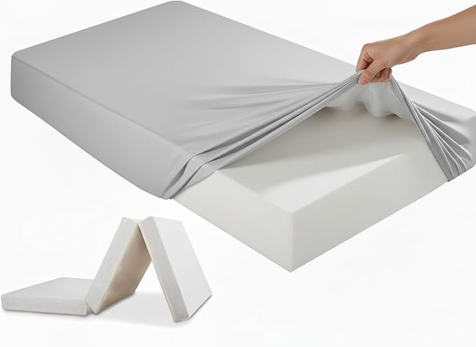 Stretchy Twin Fitted Sheet for 4 Inch Low Profile Mattress by ABSENK