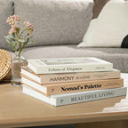 Decorative Books for Home Decor Set of 4 Large Faux Decoration Coffee Table Books Hardcover Aesthetic Book Nook Mantel Accent Modern Bookshelf Styling Entry Table Display Stackable Neutral Tones by DecorativeBooks