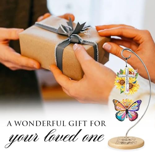 Christian Gifts for Women Faith - Sunflower Butterfly Gifts for Women Religious - Birthday Gifts for Women, Inspirational, Religious Gifts for Sister, Friend, Daughter, Mom - Office Desk Accessories - Image 6
