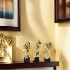aboxoo Large 3 Pcs Thinker Statue, Silence is Gold Resin Sculptures Decor - Image 4