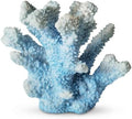 Blue Coral Decor Resin Sculpture, 7.1 Inch Nautical Home Accent for Shelf Tabletop or Cabinet, Stylish Beach Decor, Coastal Decor & Ocean Decor for Bedroom Living Room by Yidecor