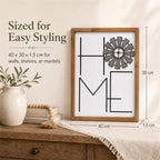 Home Sign Wall Decor, Metal Windmill, Wood Framed Farmhouse Art - Image 3