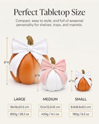 Oversized Bow Pumpkin for Indoor/Outdoor Fall Decorations Autumn Home Decor - Image 3