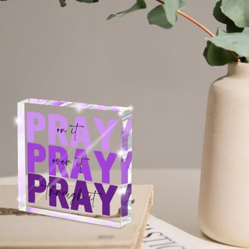 Christian for Women Office Desk Accessories, Inspirational Acrylic Sign 4x4 - Image 4