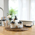SheeChung Mason Jar Bathroom Accessories Set, 6Pcs Rustic Bathroom Set,Grey - Image 2