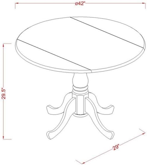 East West Furniture DLBO5-WHI-W 5 Piece Kitchen Table Set - Image 5