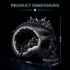 Resin Geode Skull Figurine Statue with Baby Dragon. Gifts for Skull Lovers - Image 3