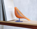 Quoowiit Bird Figurine, Modern Sculpture and Statues for Home Decor, Animal Statues for Bookshelf, Table, Entryway, Fireplace, Resin Decorative Sculpture with Chic Polka Dots Art Design (Orange) - Image 3