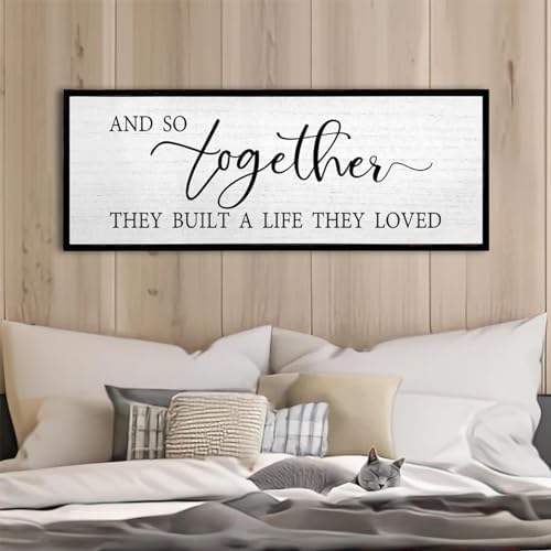 And So Together They Built A Life They Loved Wall Decor 32"X12" Black by TQianJiang