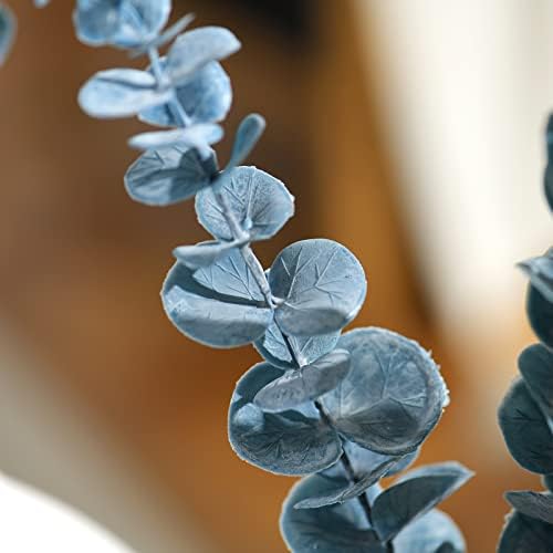 20 PCS 18.5" Artificial Eucalyptus Stems, Real Touch Leaves, Blue - Image 7