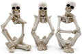 Skeleton Thinker Decor Set of 3, Resin Gothic Figurines for Home Decor, Aesthetic Skull Shelf Decor, Halloween Decorations for Home, Bookshelf & Office Accents by GJFASGF