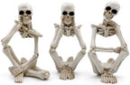 Skeleton Thinker Decor Set of 3, Resin Gothic Figurines for Home Decor, Aesthetic Skull Shelf Decor, Halloween Decorations for Home, Bookshelf & Office Accents by GJFASGF