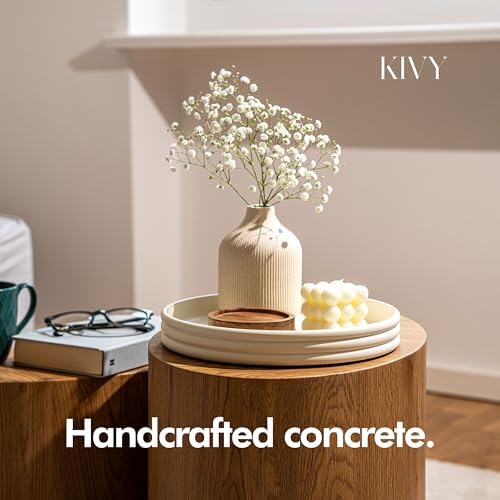 KIVY Round Decorative Concrete Tray 11x1,5 Inch - Circle Coffee Table Tray - Image 2