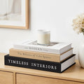 JARLINK Decorative Books, Set of 3 Stackable Fake Book Storage Boxes, Black by JARLINK