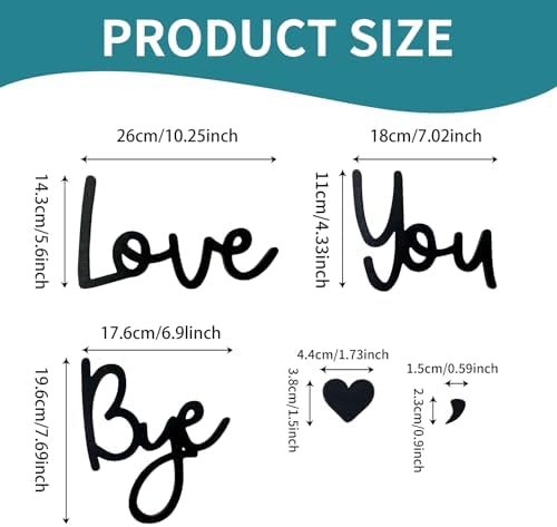 Love You Bye Wood Sign Home Decor Boho Decor Wall Decor Express Love and Warm for Your Family Lovers Wall Art Gift Hallway Entryway Door Valentine Decorations for Home (L) - Image 7