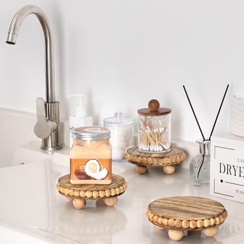 HouseJoy 2pcs Wood Risers for Display, Round Stand for Distressed Decor - Image 6