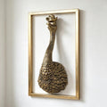 Exquisite Resin Animal Head Wall Sculpture Big bird (Gift Metal Frame) - Desert ostrich Imitation Copper Vintage Decor for Living Room, Bedroom & Office | Decorative Wall Hanging Art ( Ostrich ) by JJALIGHTS