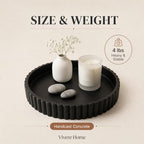 11-Inch Concrete Round Tray Home Decor for Coffee Table Decor - Round Coffee Table Tray - Circular Kitchen Island Trays - Decorative Trays- Black - Image 3