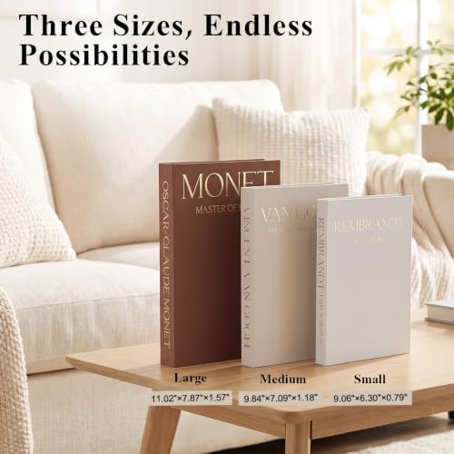 Emibele 3 Pack Fake Linen Book Storage Boxes Modern Home Shelf Table Decor - Image 4