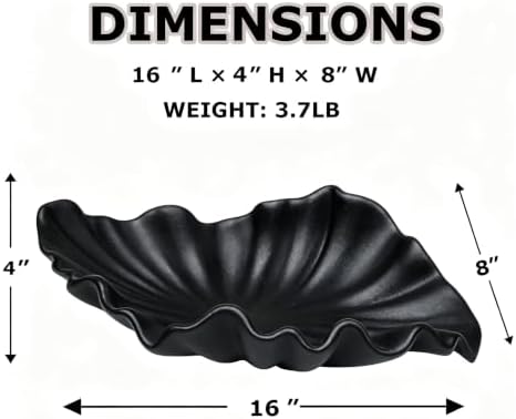 Black Large Decorative Bowl - 16” Fruit/Key/Purse Bowl for Home - Image 2
