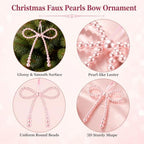 DIYDEC 24pcs Pearl Christmas Bow Ornament 7&4.5In Tree Topper Hanging Decor - Image 3